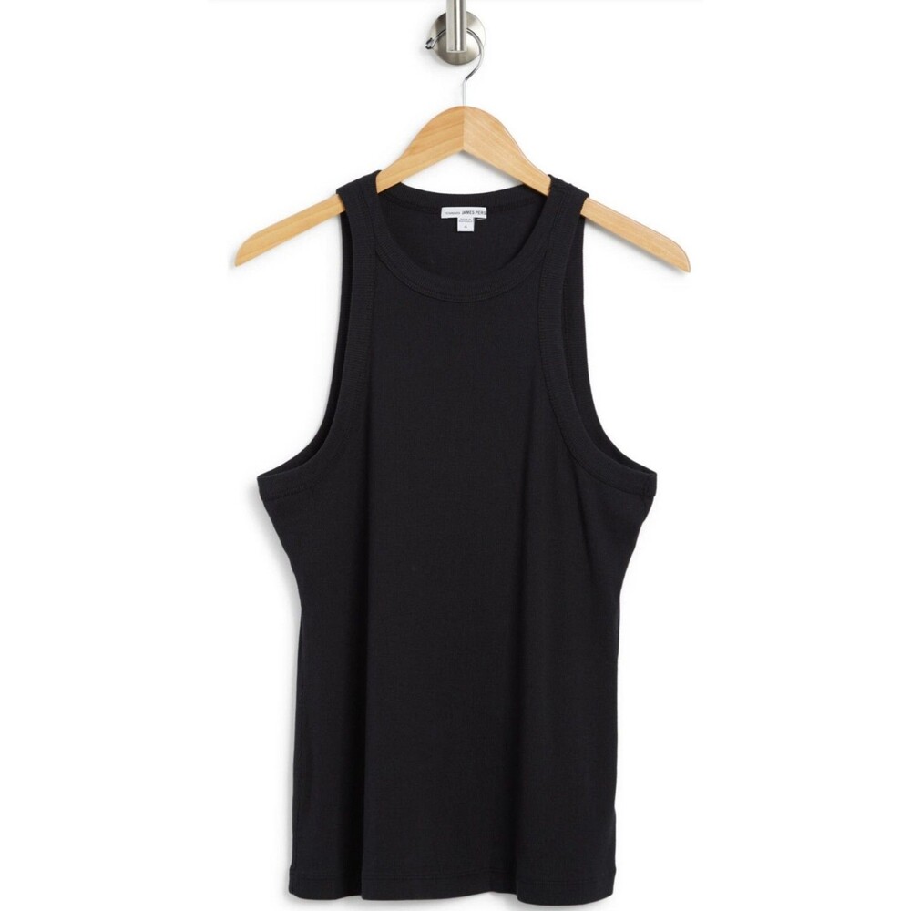 Standard James Perse Rib Crew Neck Black Tank Top Size 1 (US Small) $85